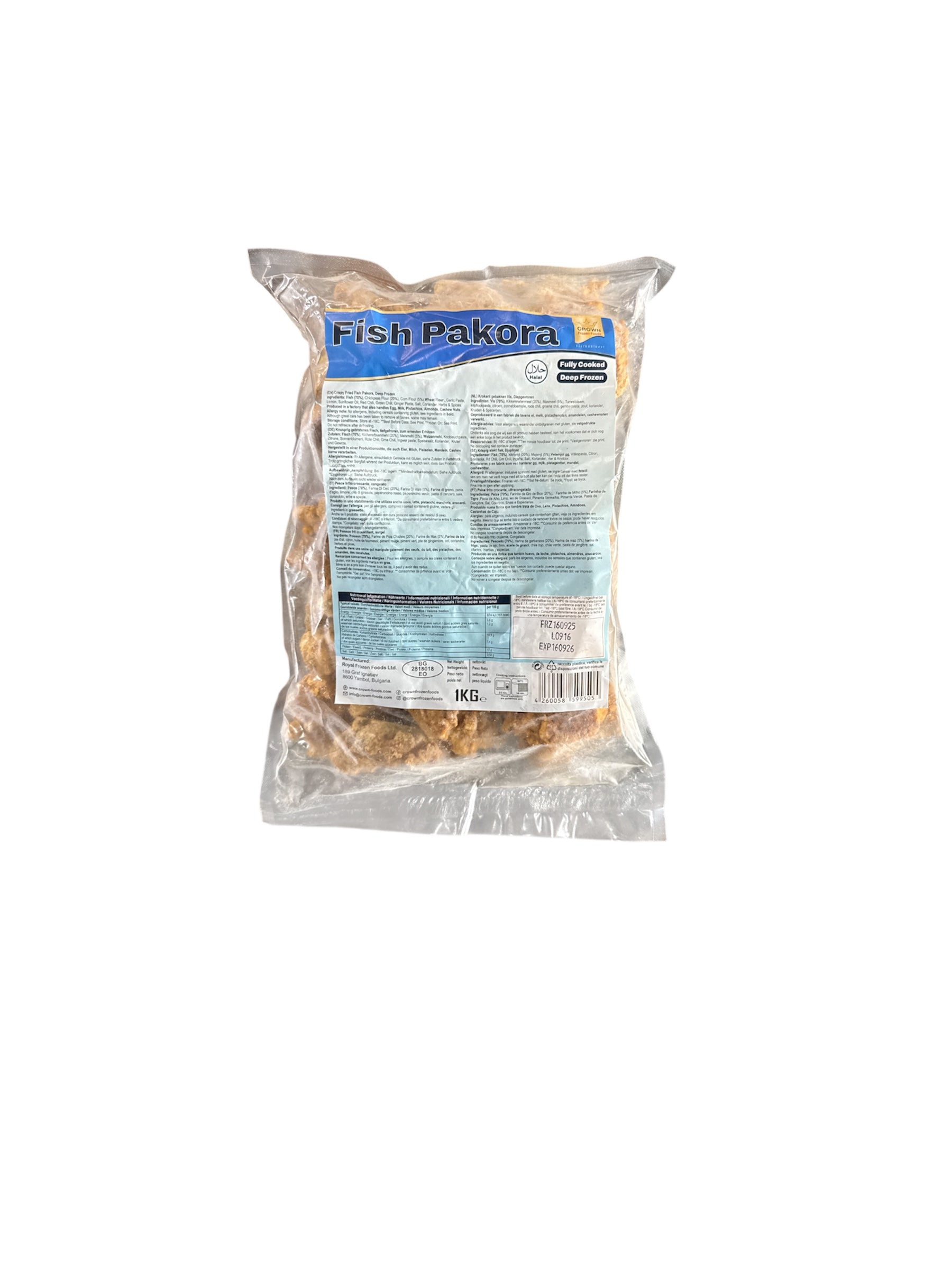 Crown Fish Pakora Frozen Halal 1kg