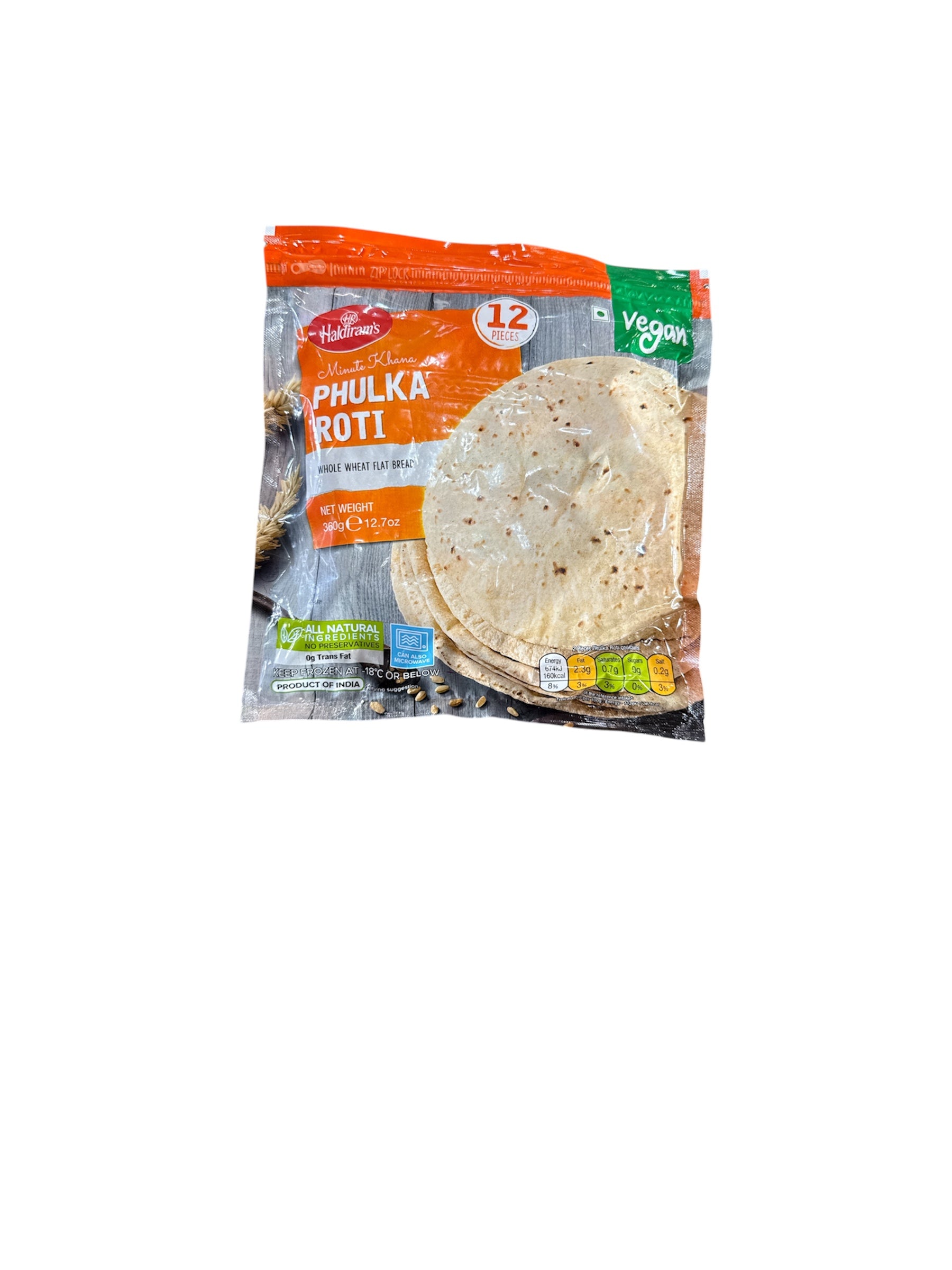Haldiram Pulka Rotti Frozen (Vegan)360g
