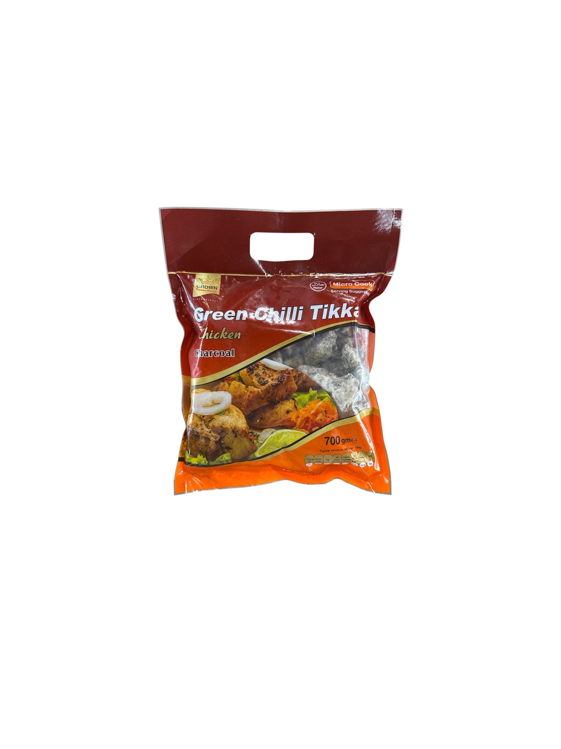 Crown Green Chilli Tikka Chicken Charcoal 700g frozen Halal